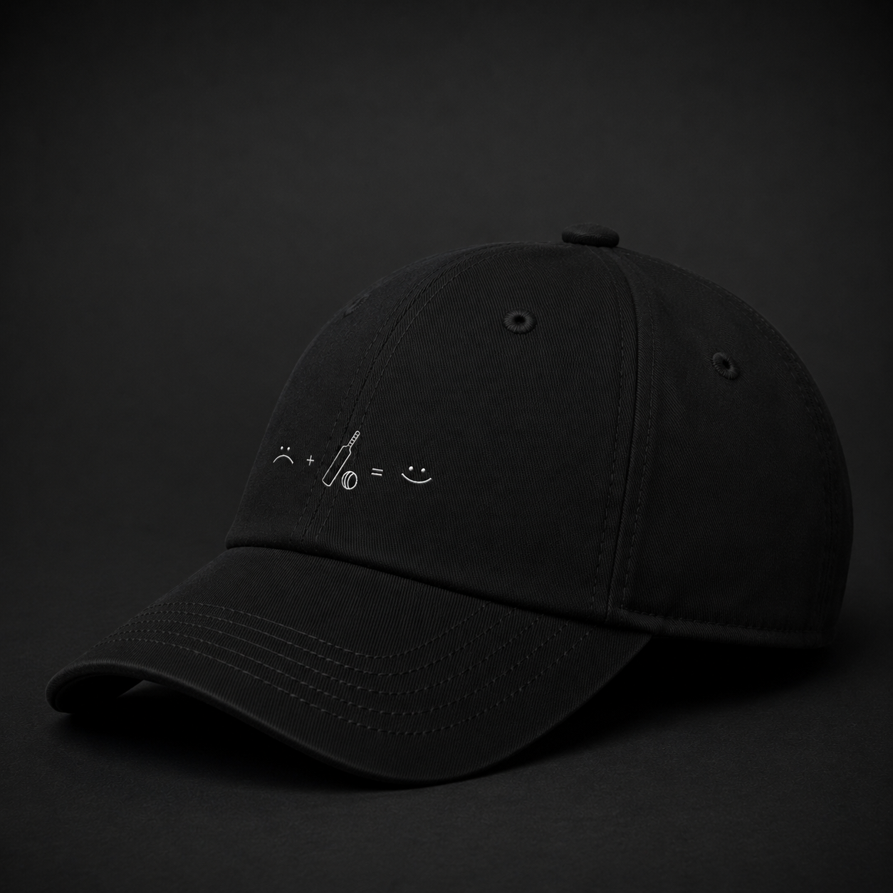 Happy emoji embroidered baseball cap
