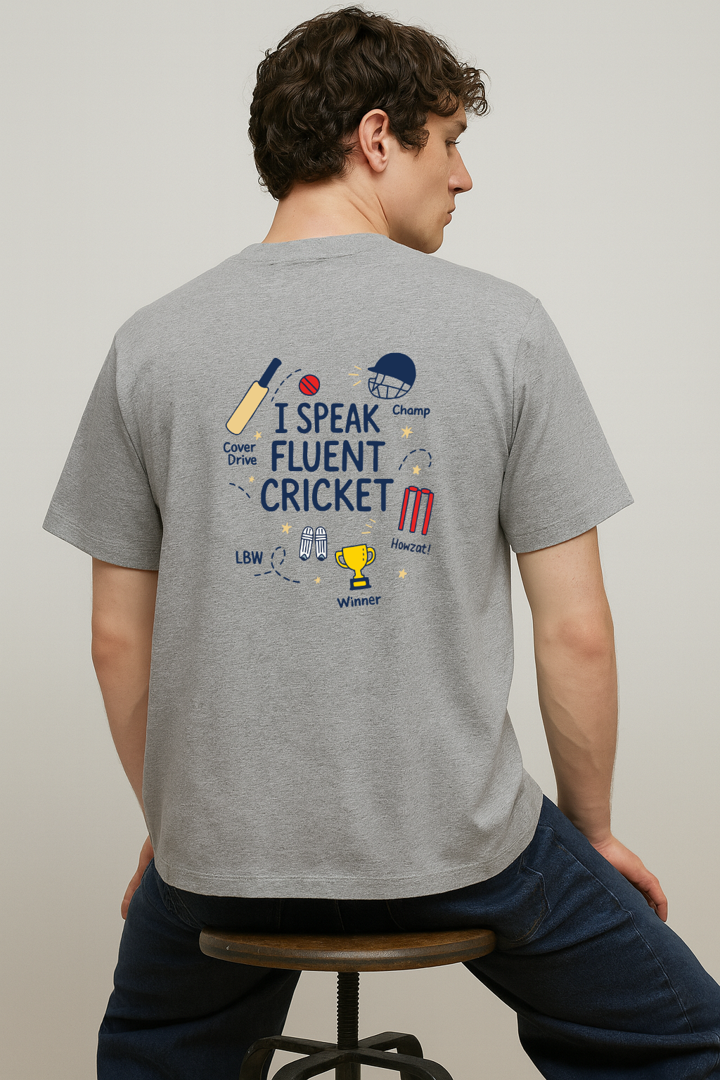 Fluent cricket oversized back classic tee