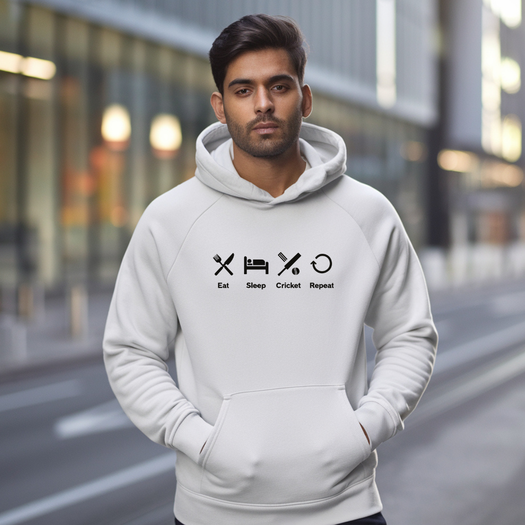 Eat sleep cricket hoodie