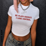 I lose control baby tee for women