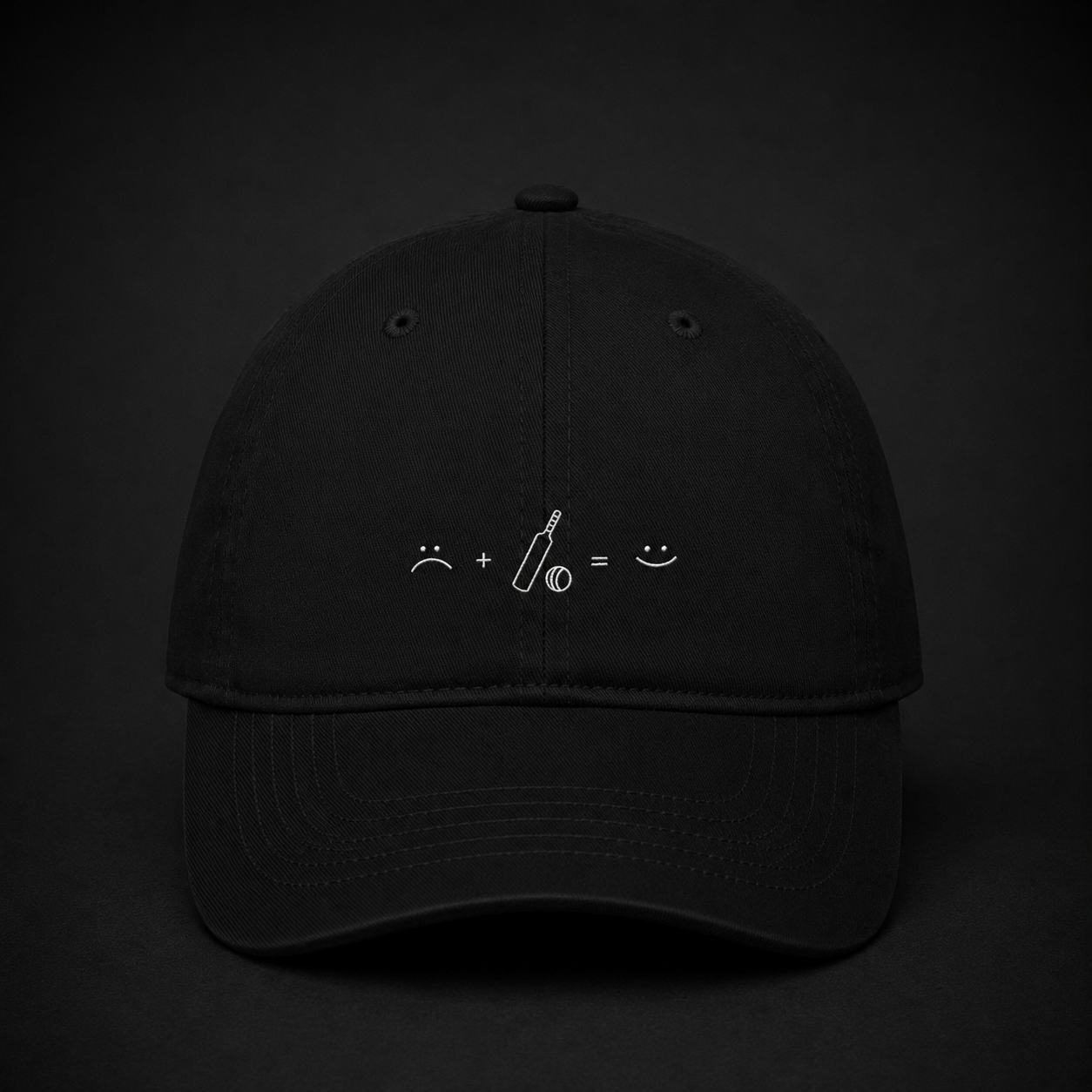 Happy emoji embroidered baseball cap