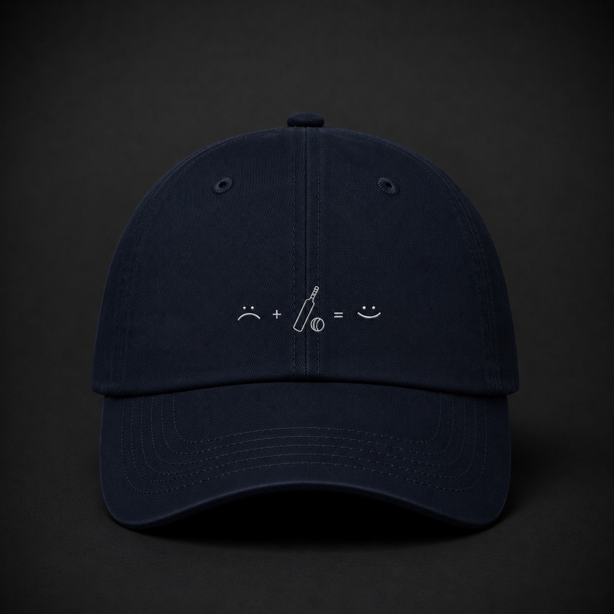 Happy emoji embroidered baseball cap