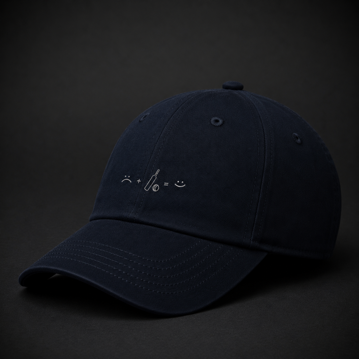 Happy emoji embroidered baseball cap