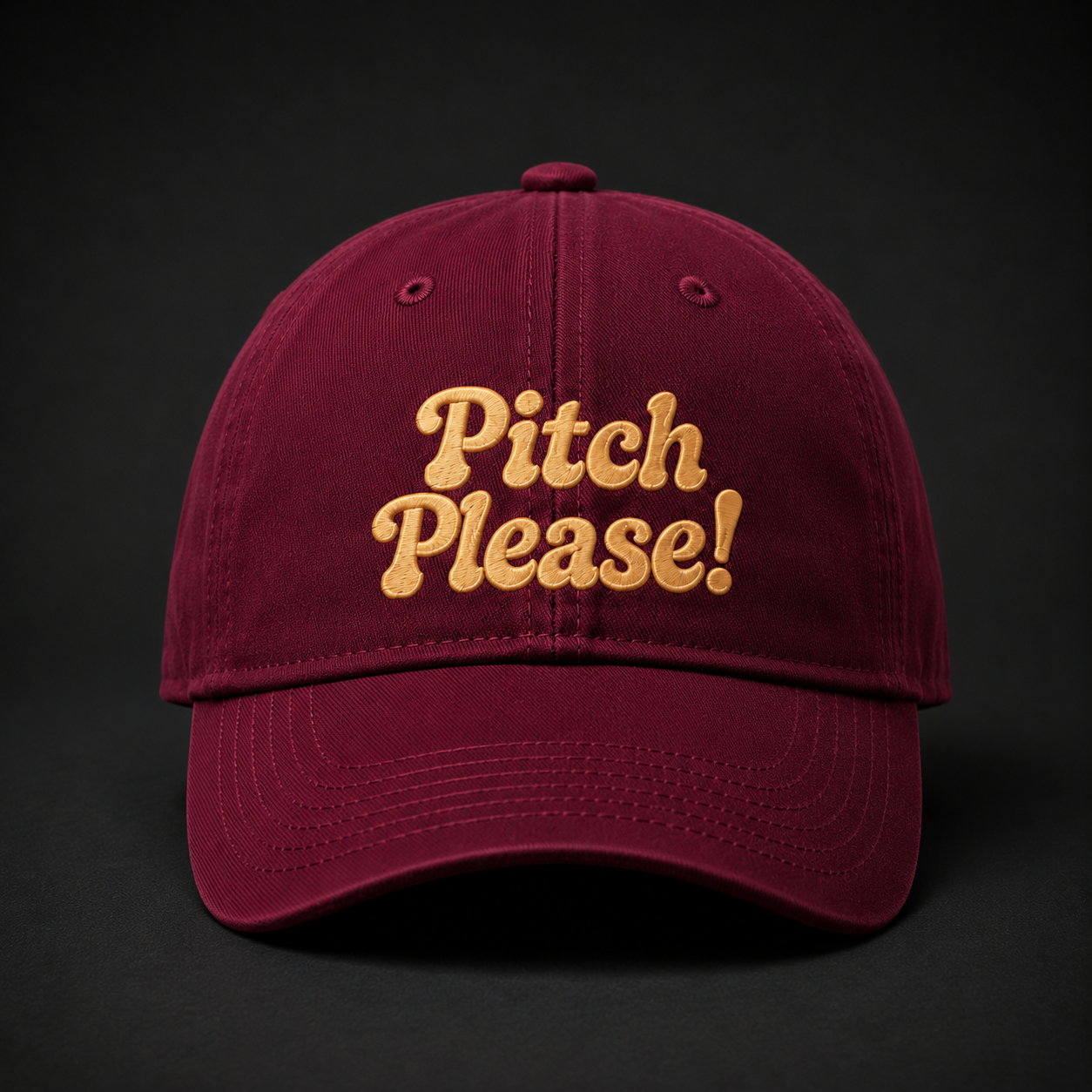 Pitch please embroidered baseball cap