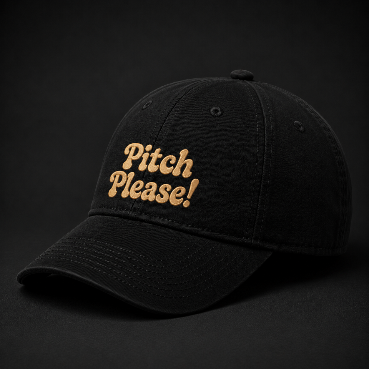 Pitch please embroidered baseball cap