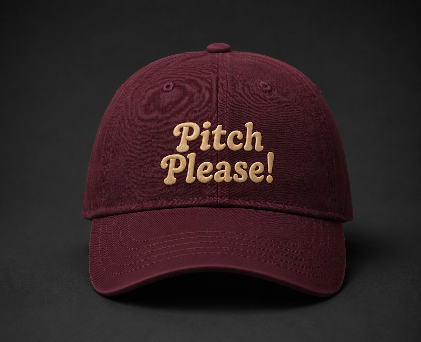 Pitch please embroidered baseball cap