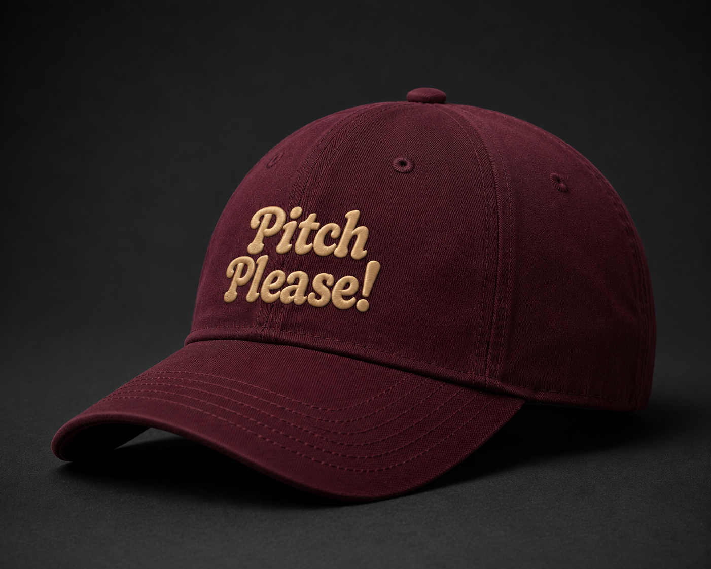 Pitch please embroidered baseball cap