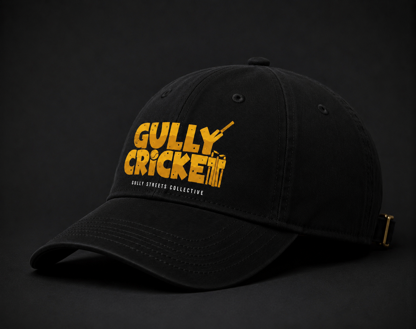 Gully cricket embroidered baseball cap